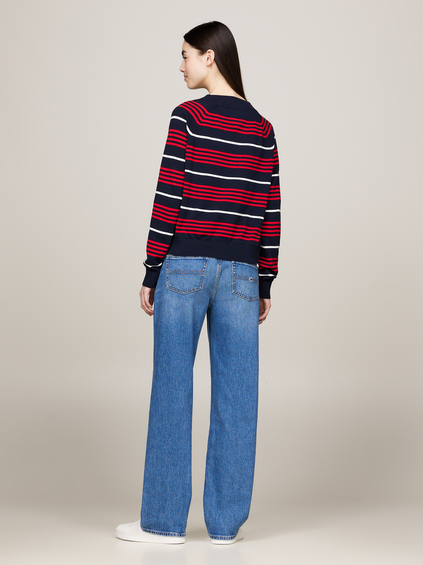 DW0DW18652 TJW V-NECK STRIPE SWEATER