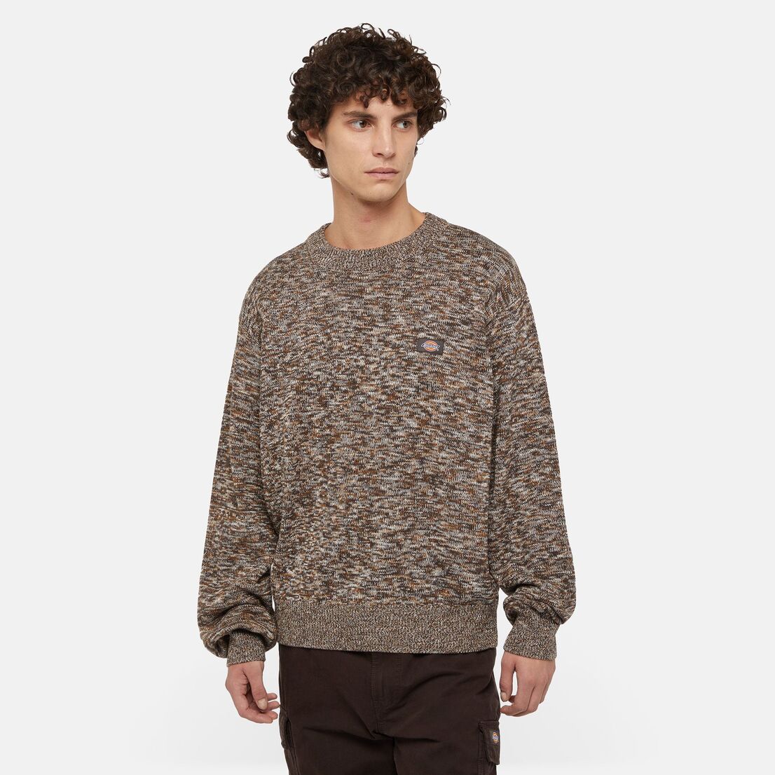 OAKPORT MARL SWEATER DARK BROWN