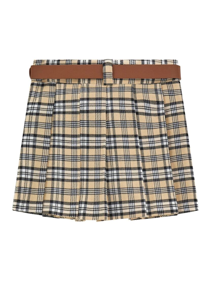 TWILL PLEATED MINI SKIRT