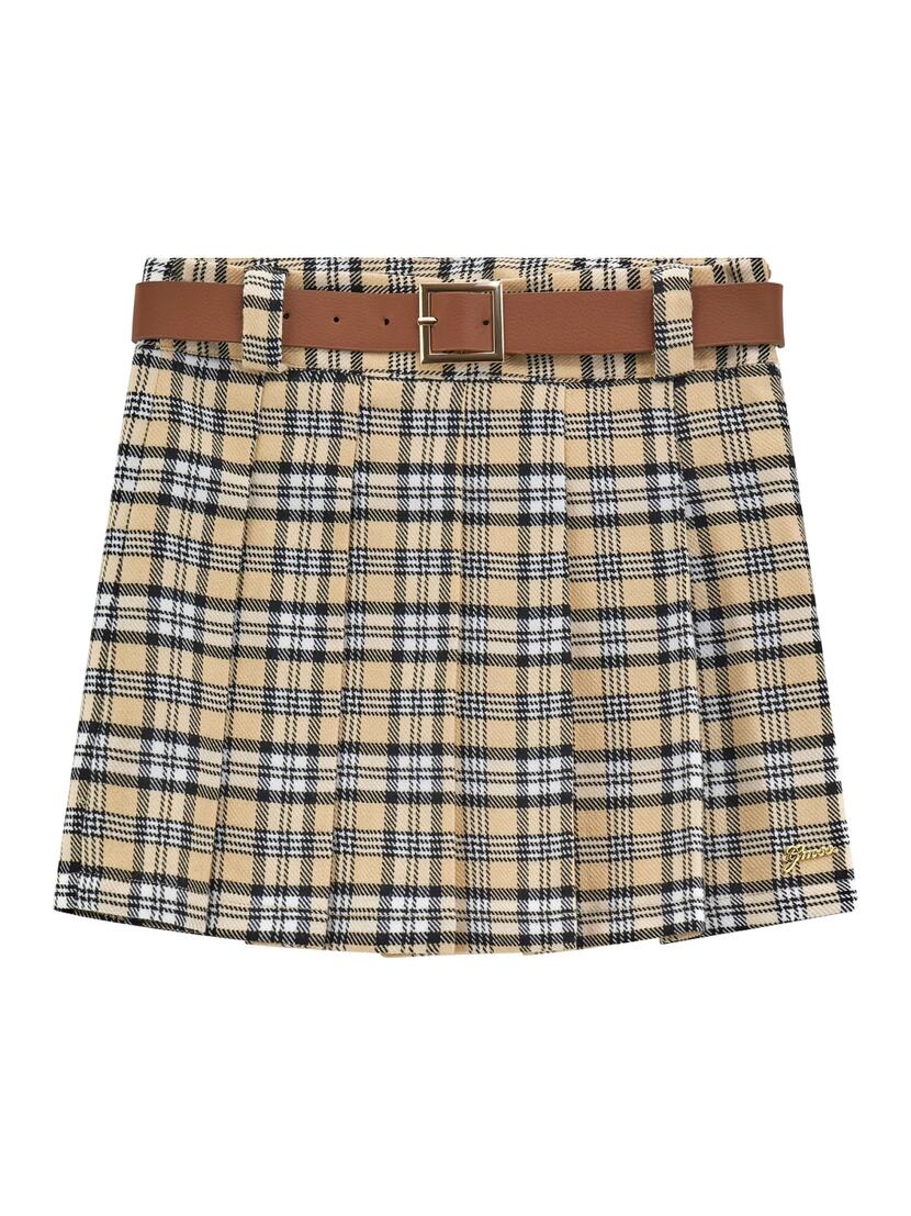 TWILL PLEATED MINI SKIRT