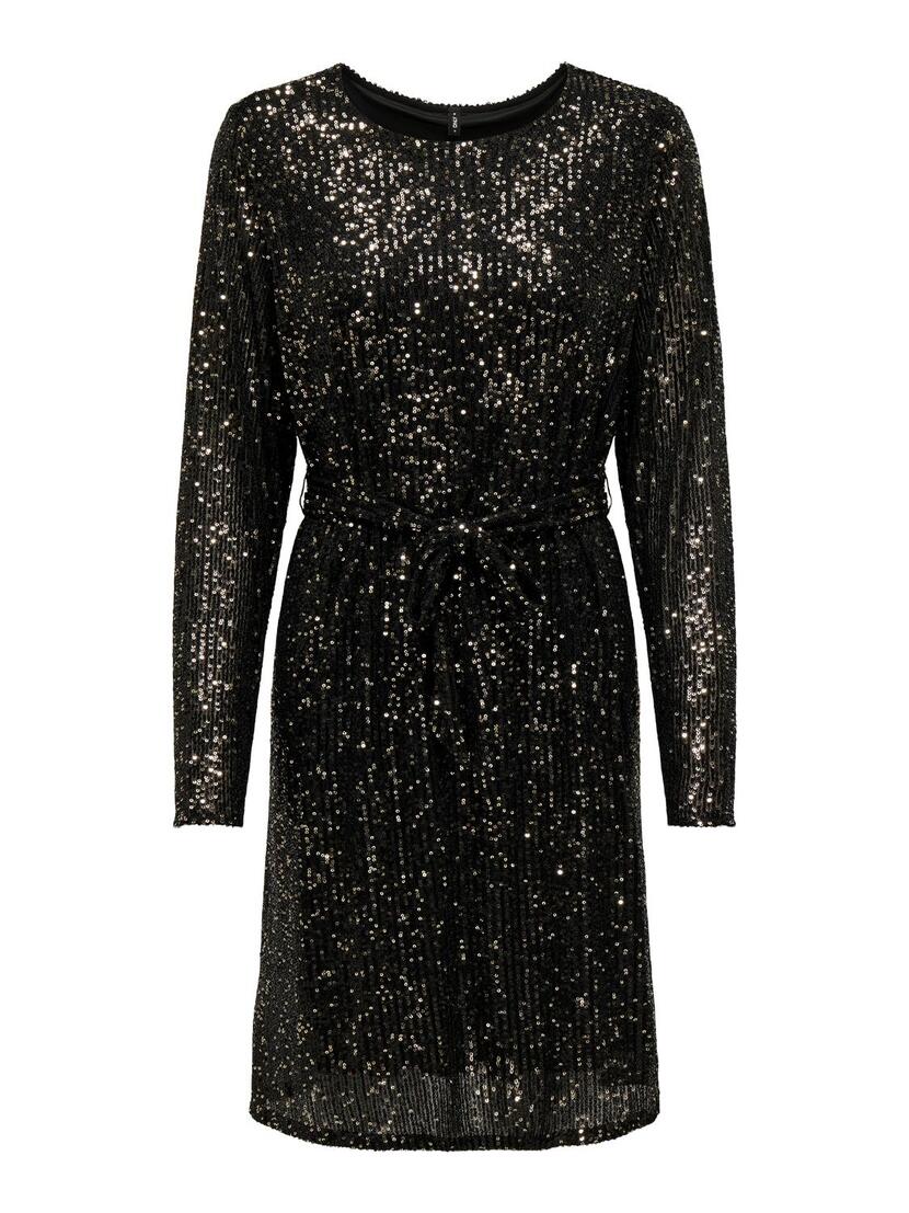 ONLANA L/S BELT SEQUINS DRESS JRS