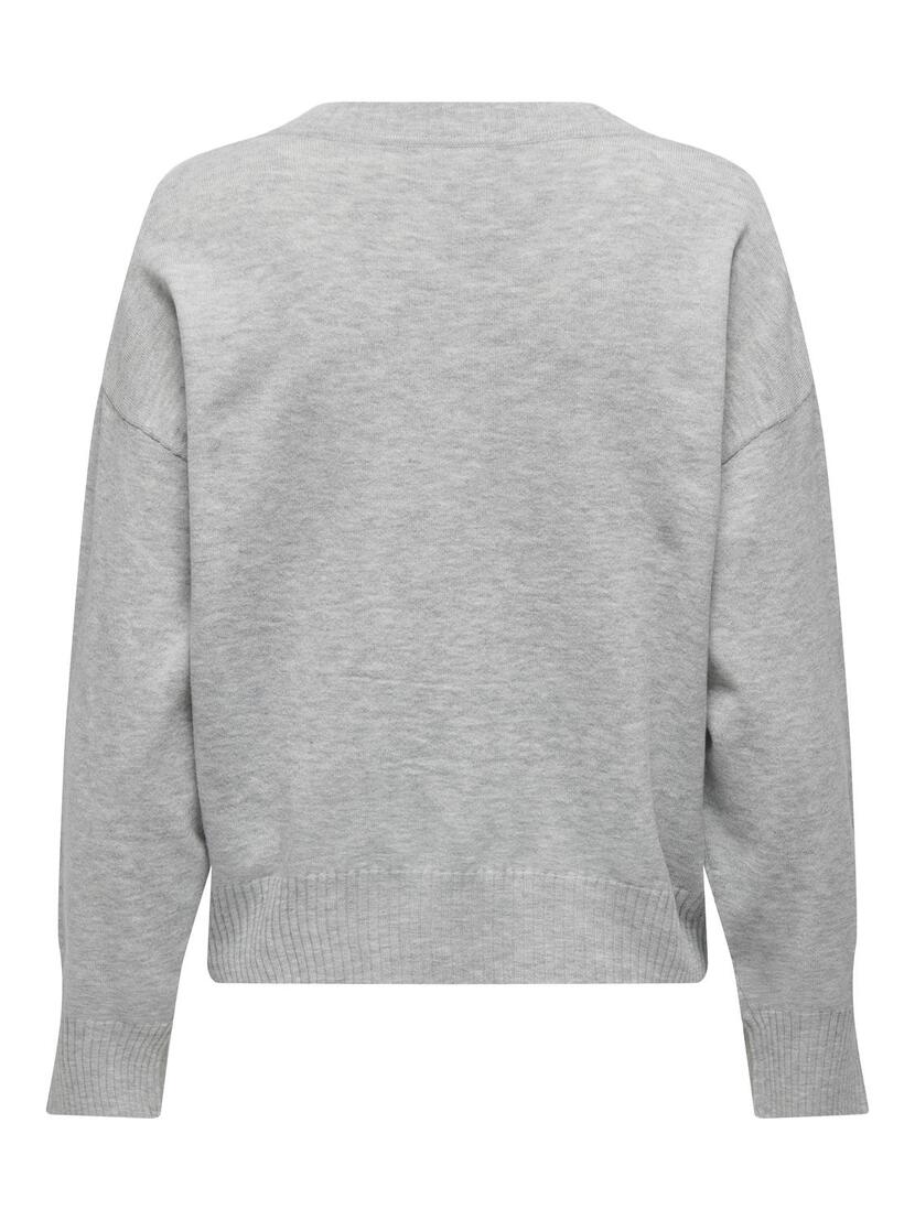 JDYAMORE LIFE L/S V-NECK PULLOVER K NT