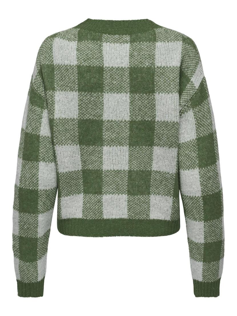 JDYAUTUMN L/S V-NECK CHECK PULLOV K NT