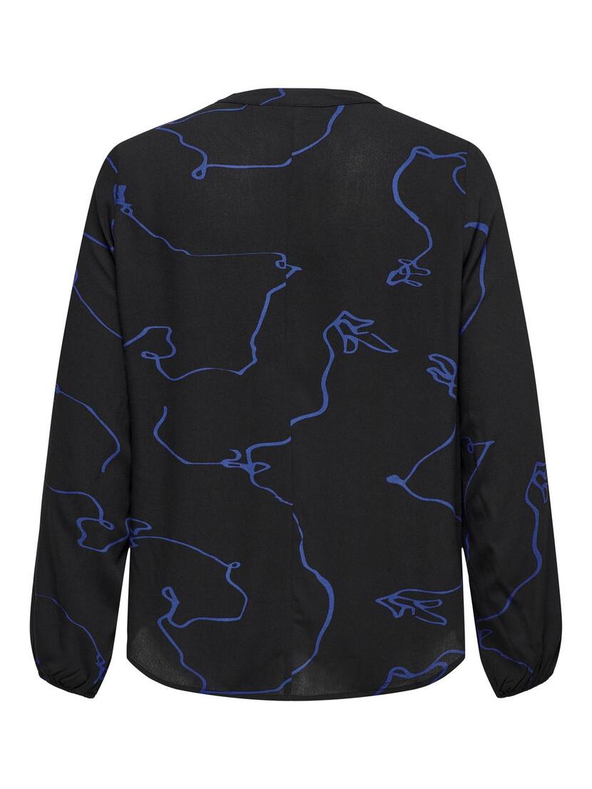 CARAGNIS L/S V-NECK TOP AOP