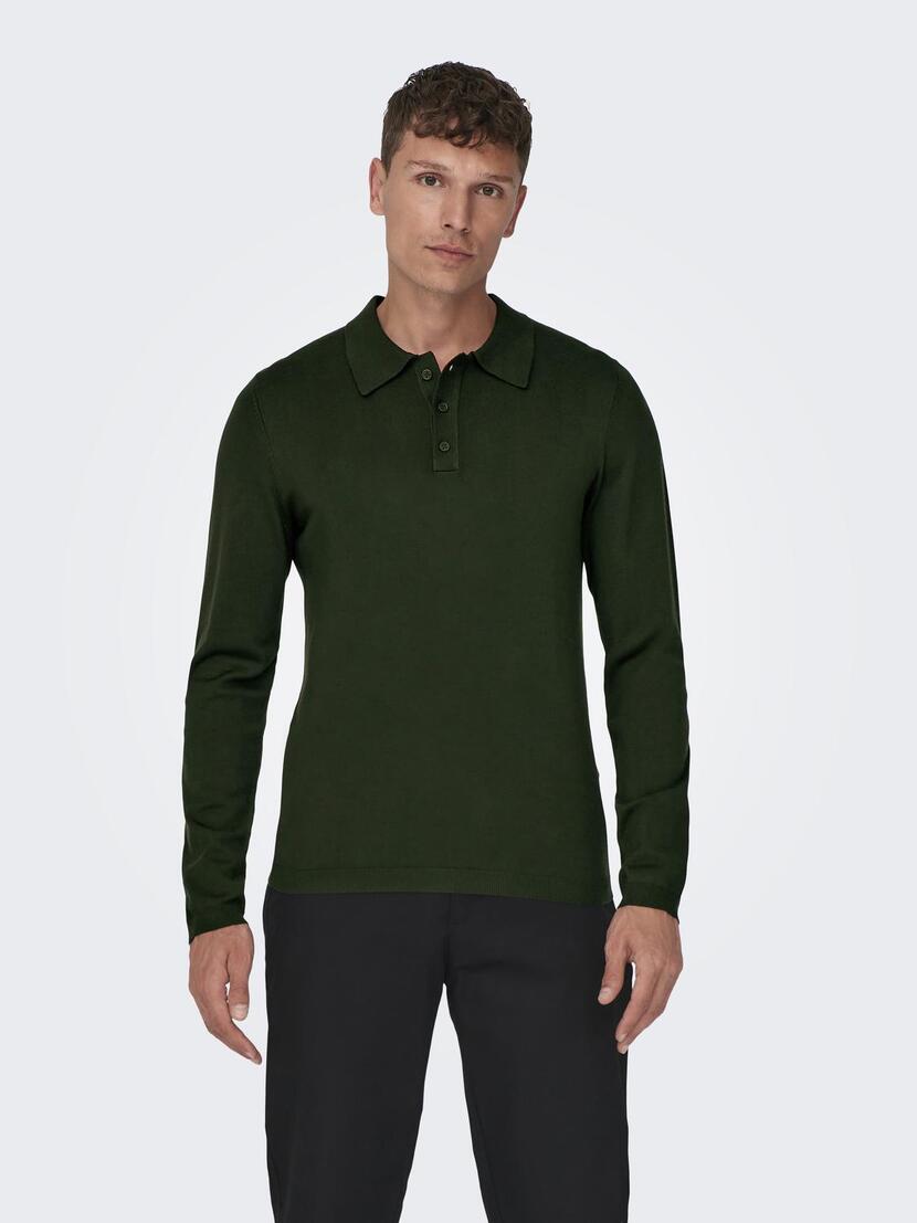 ONSWYLER LIFE REG 14 LS POLO KNIT N OOS