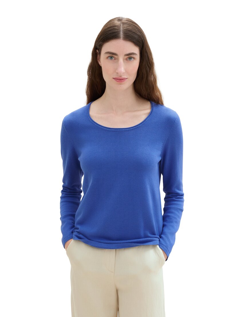 1042964 knit basic crew neck pullover