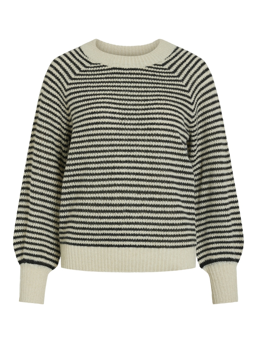 VISOFINA L/S GLITTER STRIPE KNIT TOP/PB