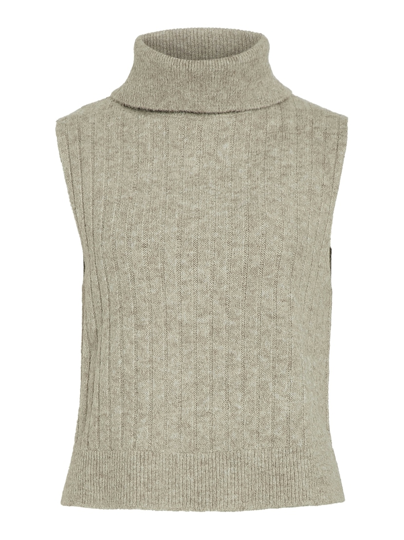 VIBELUNA HIGH NECK S/L KNIT VEST-NOOS