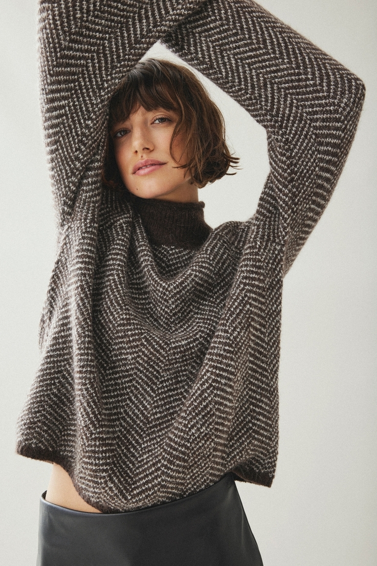 VILORY HIGH NECK L/S KNIT TOP - NOOS