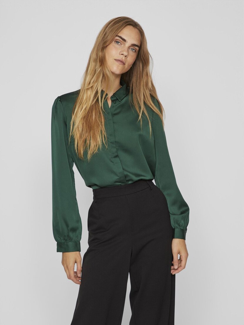 VIELLETTE SATIN L/S SHIRT - NOOS