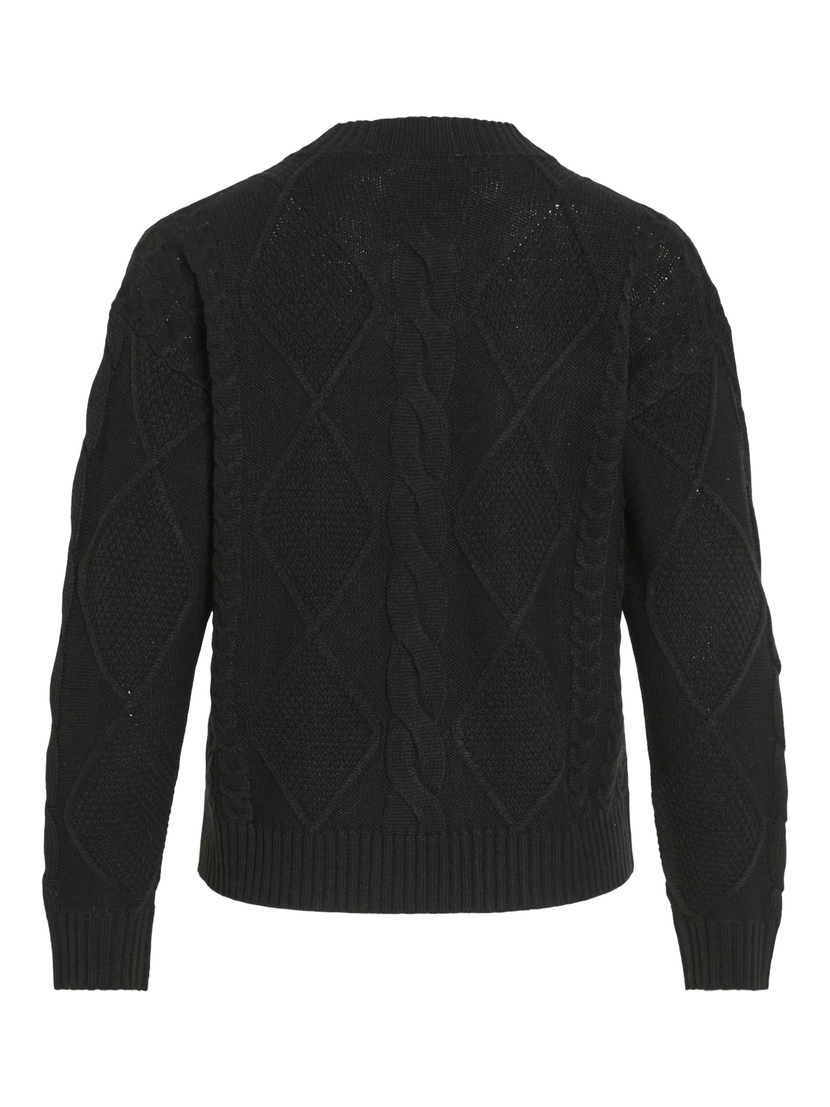 VILOU O-NECK L/S CABLE KNIT TOP - NOOS