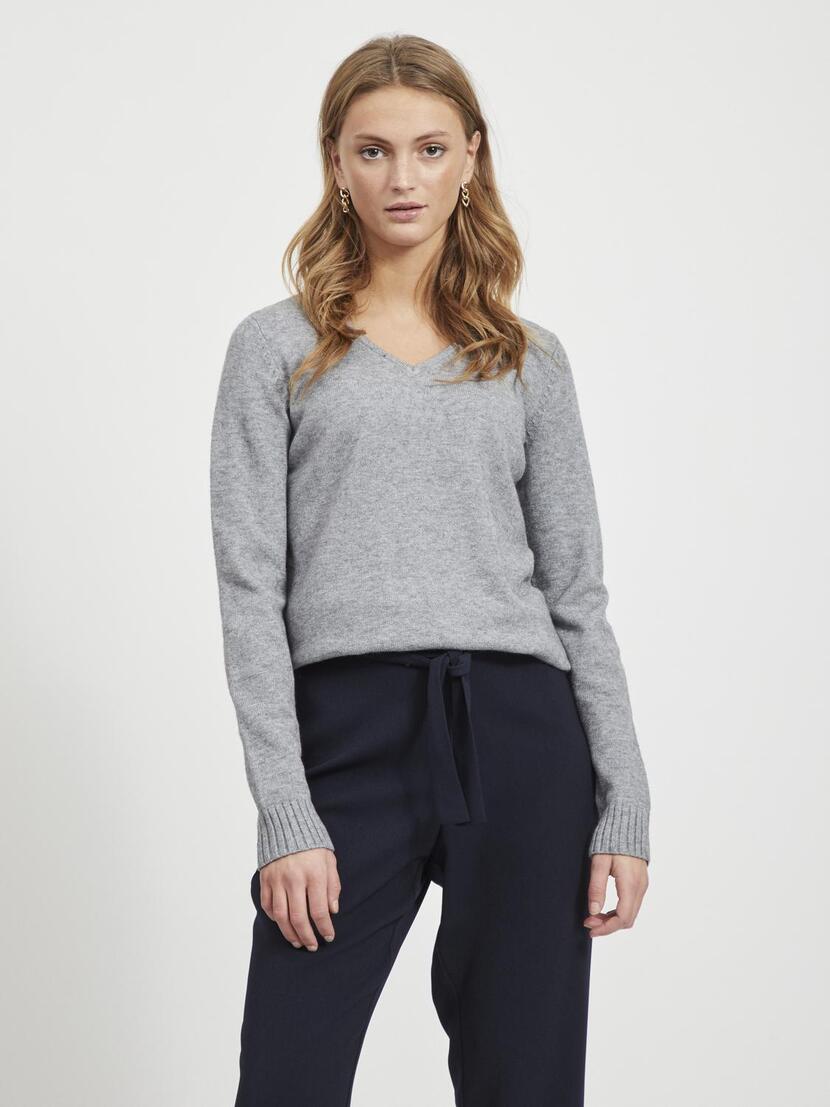 VIRIL V-NECK L/S  KNIT TOP - NOOS