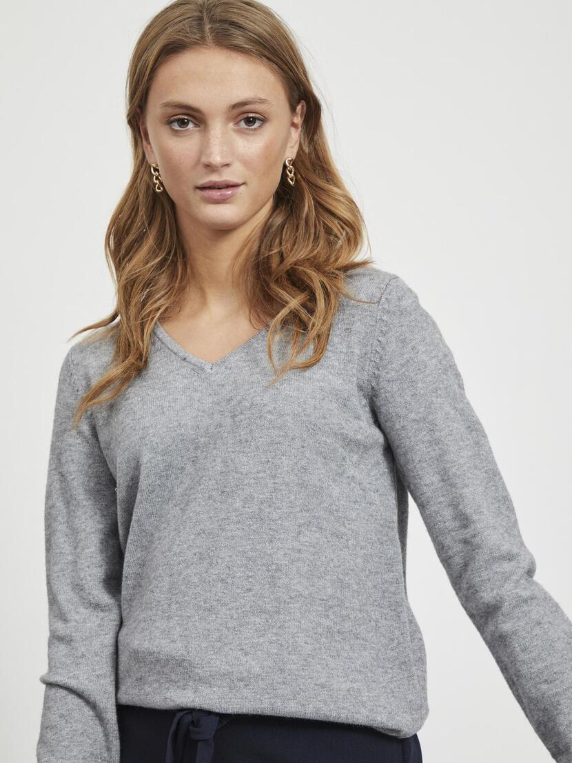 VIRIL V-NECK L/S  KNIT TOP - NOOS