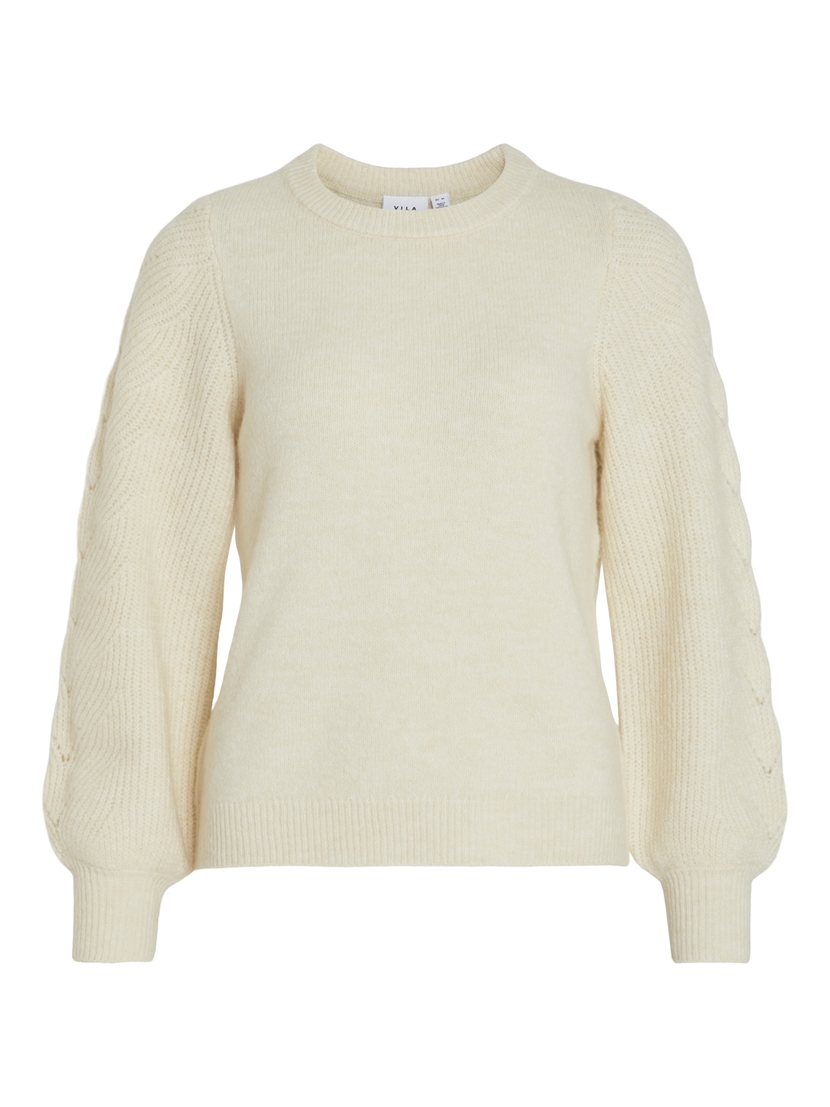 VICLEO O-NECK L/S DETAIL KNIT TOP/R