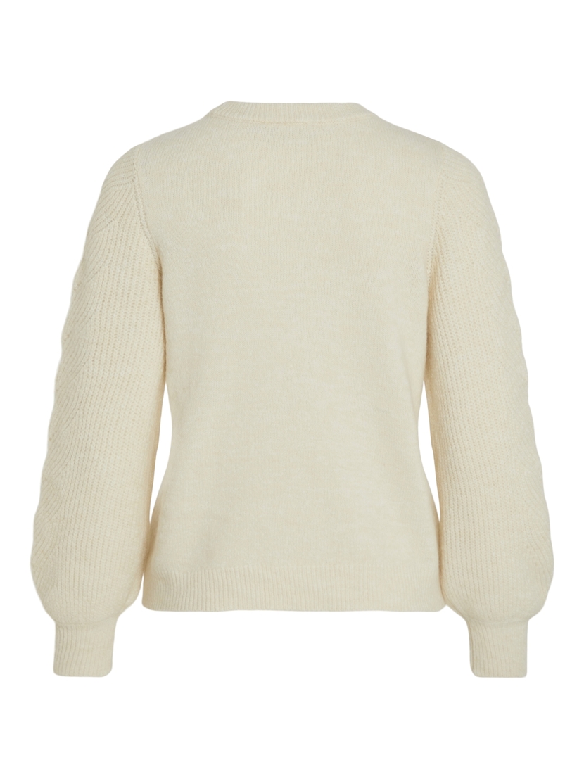 VICLEO O-NECK L/S DETAIL KNIT TOP/R