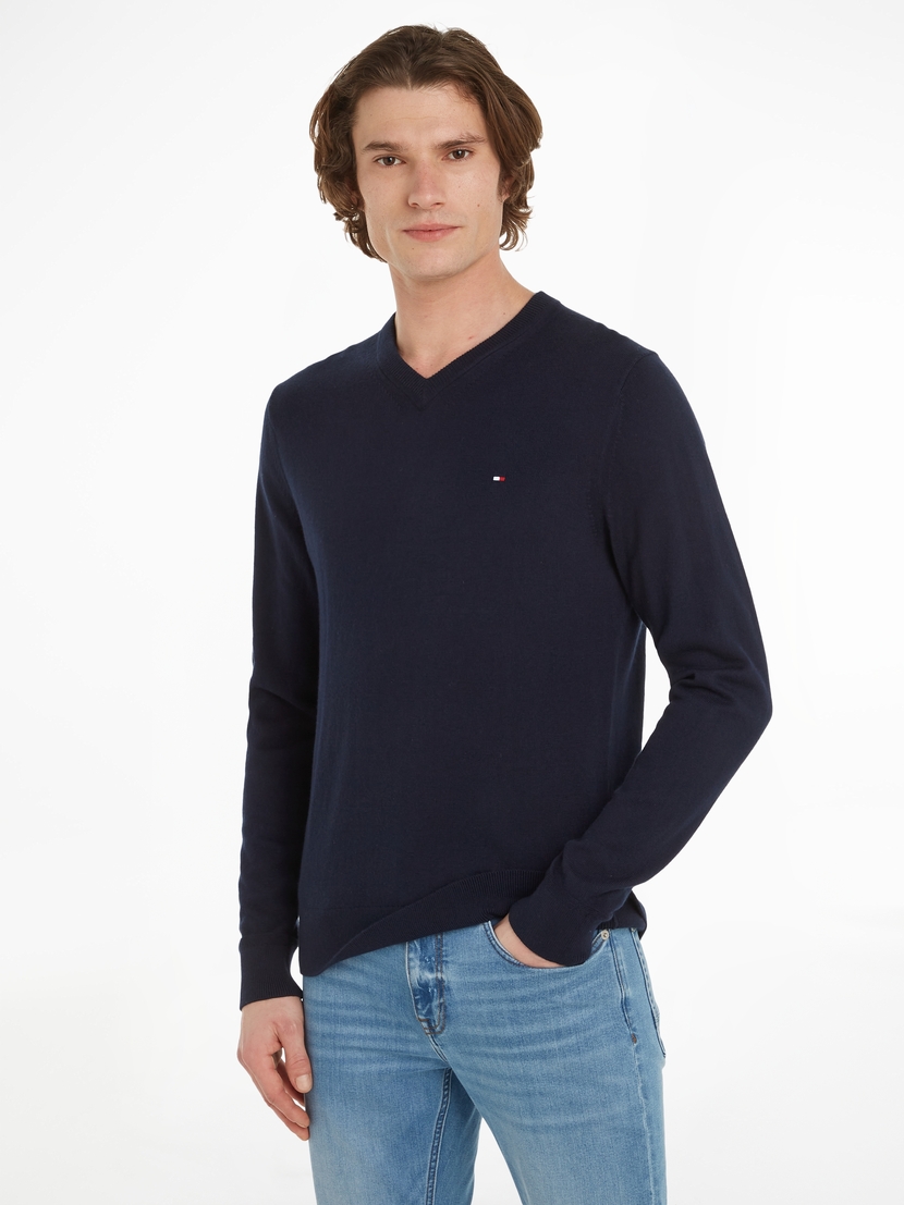 MW0MW28047 PIMA ORG CTN CASHMERE V NECK