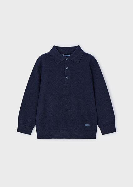 L/s knit polo