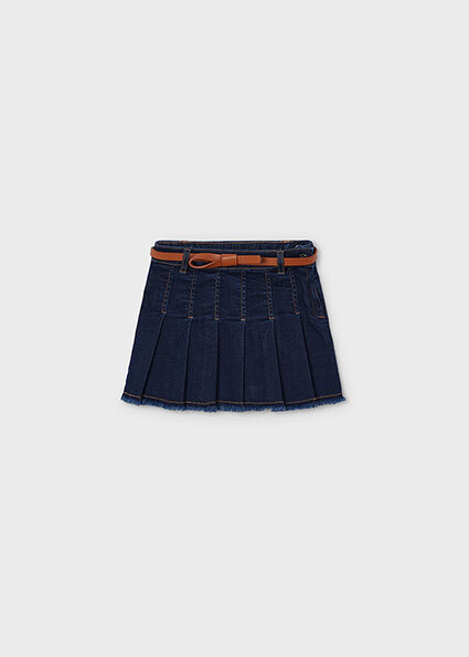 Denim skirt with belt