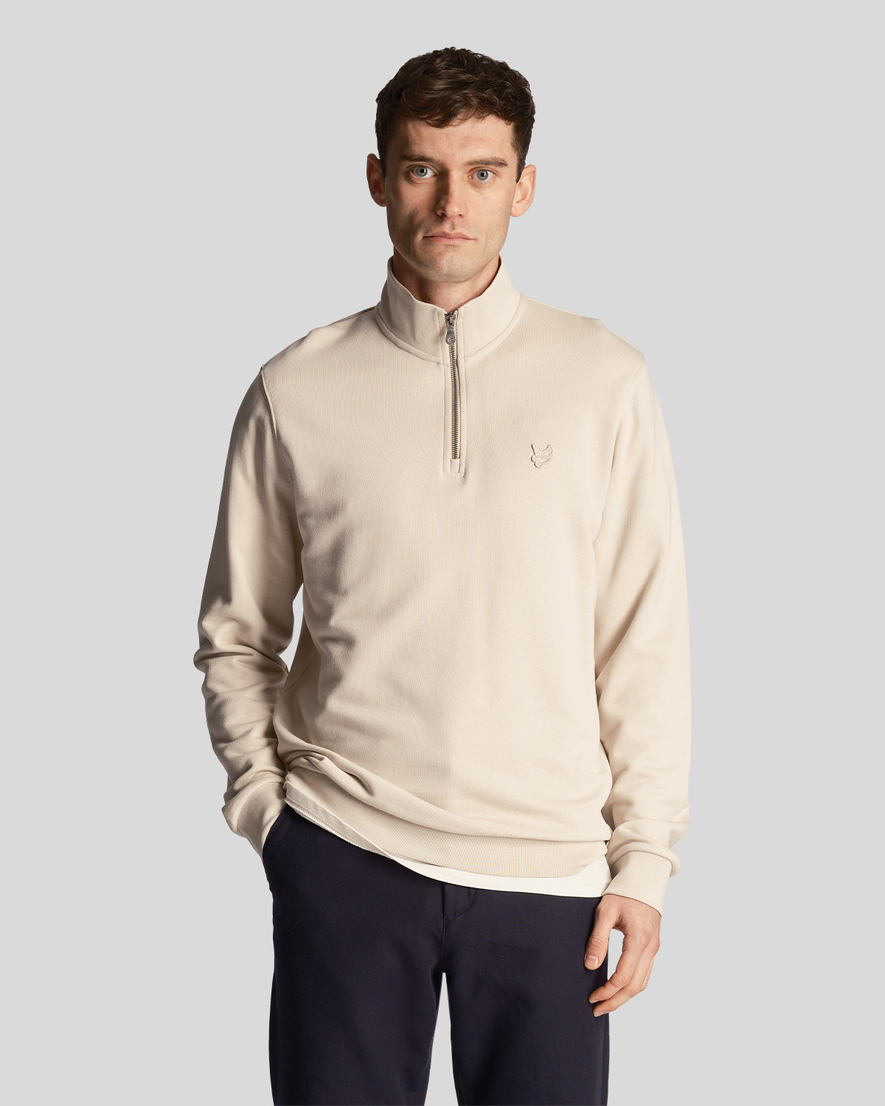 TONAL EAGLE QUARTER ZIP SWEAT