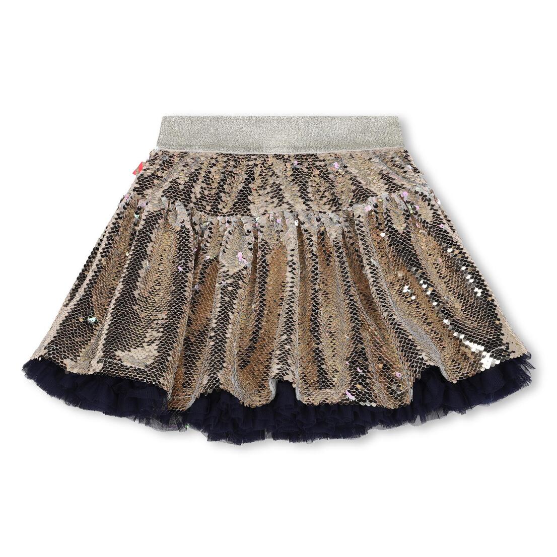 Sequins skirt, mesh and viscose lining, elasticate