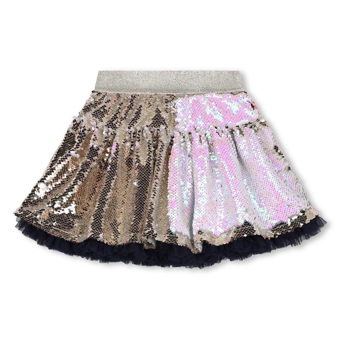 Sequins skirt, mesh and viscose lining, elasticate