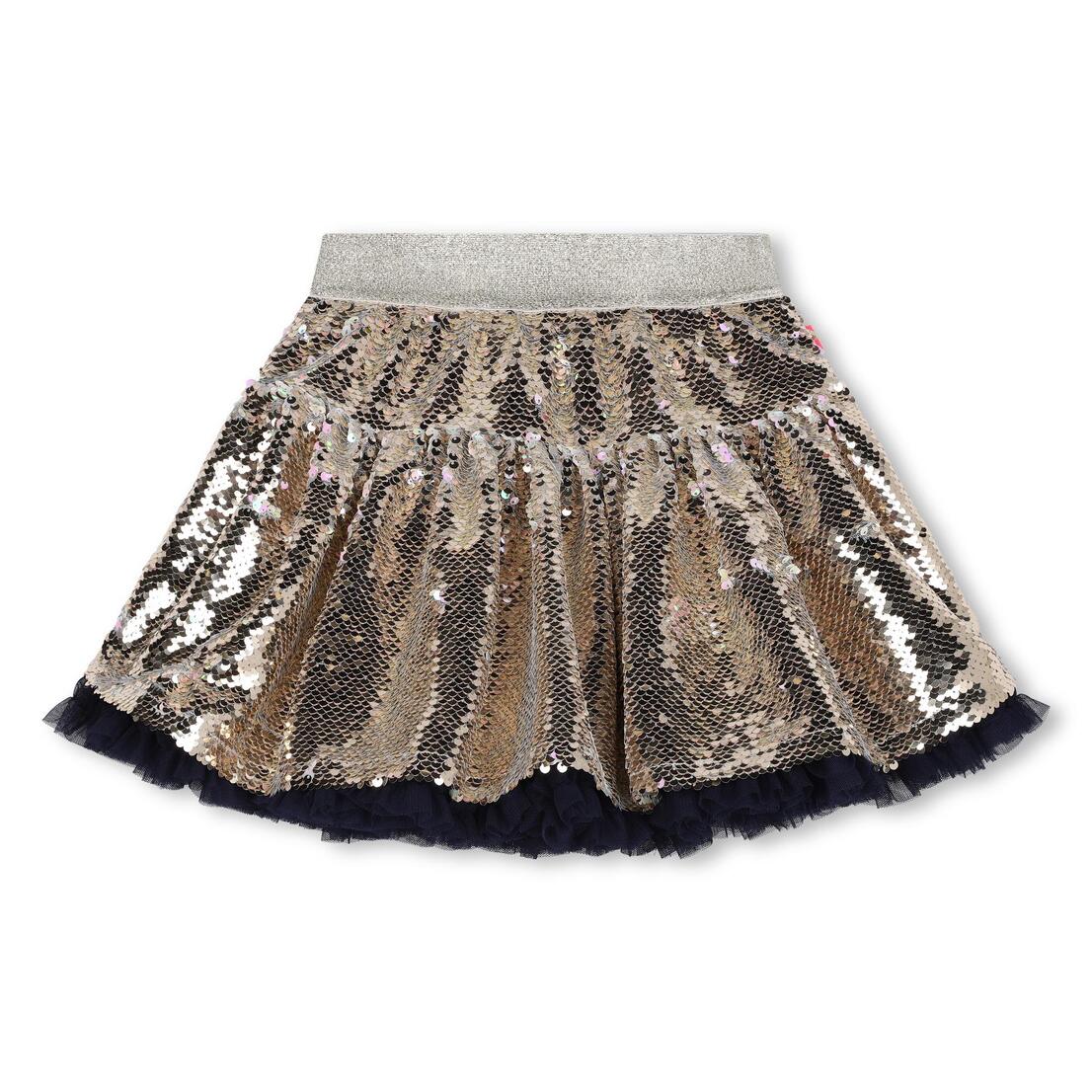 Sequins skirt, mesh and viscose lining, elasticate