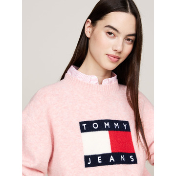 Pull van het merk Tommy Jeans in het Roze