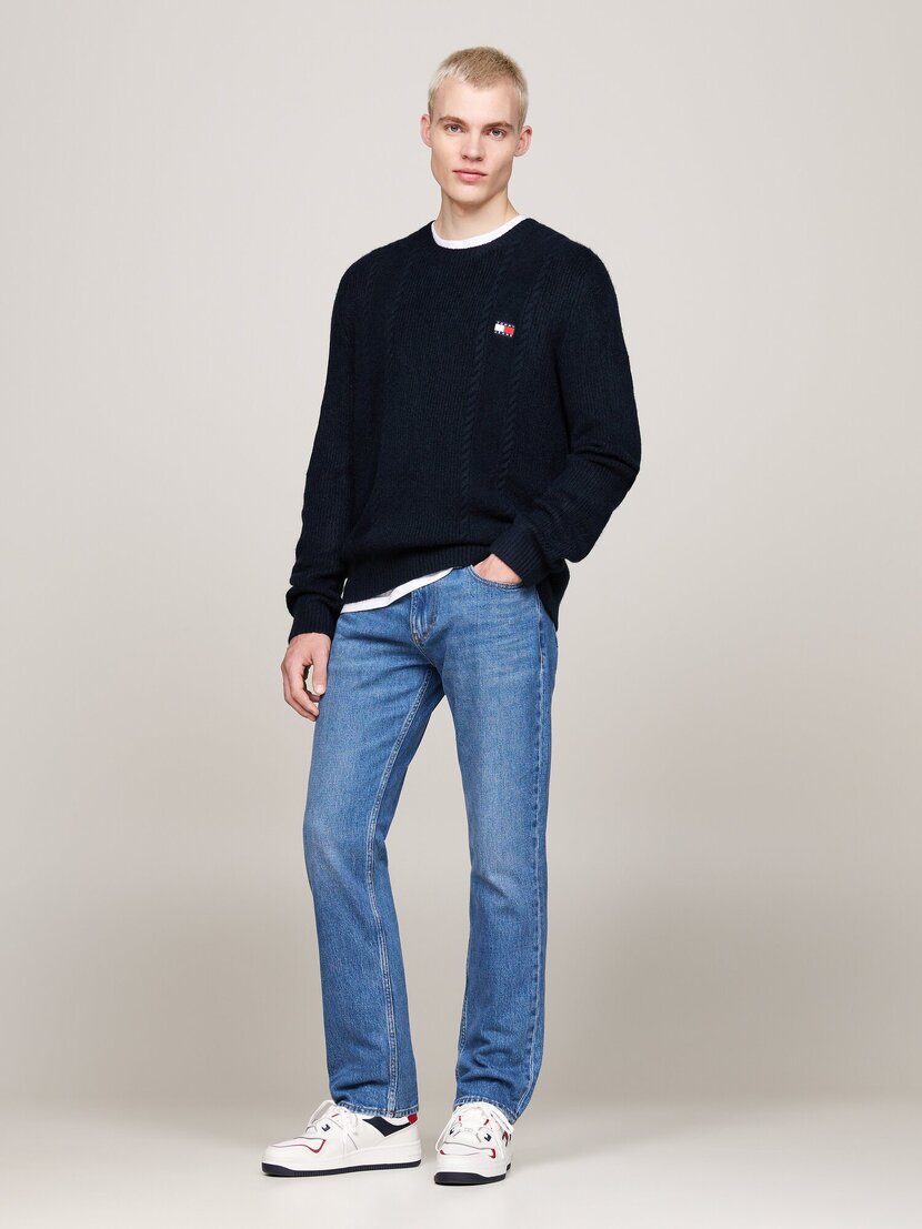 DM0DM19440 TJM SLIM CABLE KNIT CNECK