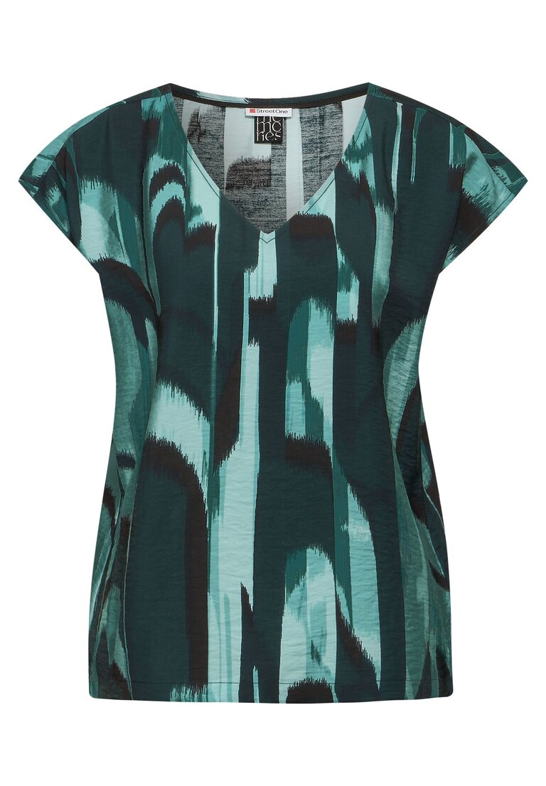 A344892 Printed v-neck top w droppe