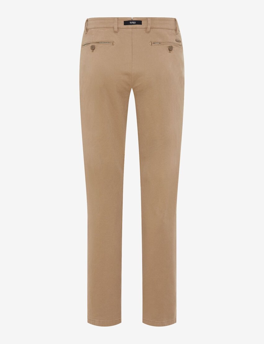 Flat-front/chinos, stretch cotton