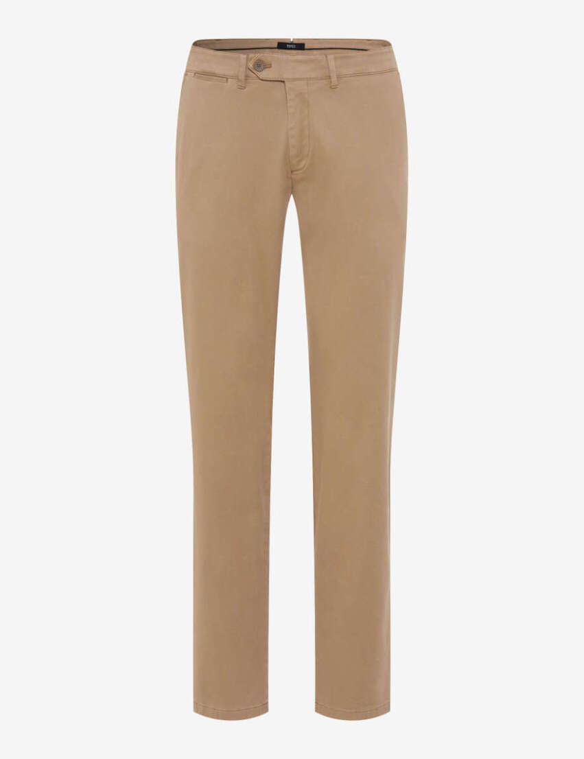 Flat-front/chinos, stretch cotton