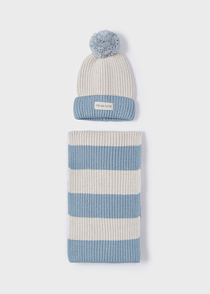 Stripes hat-scarf set