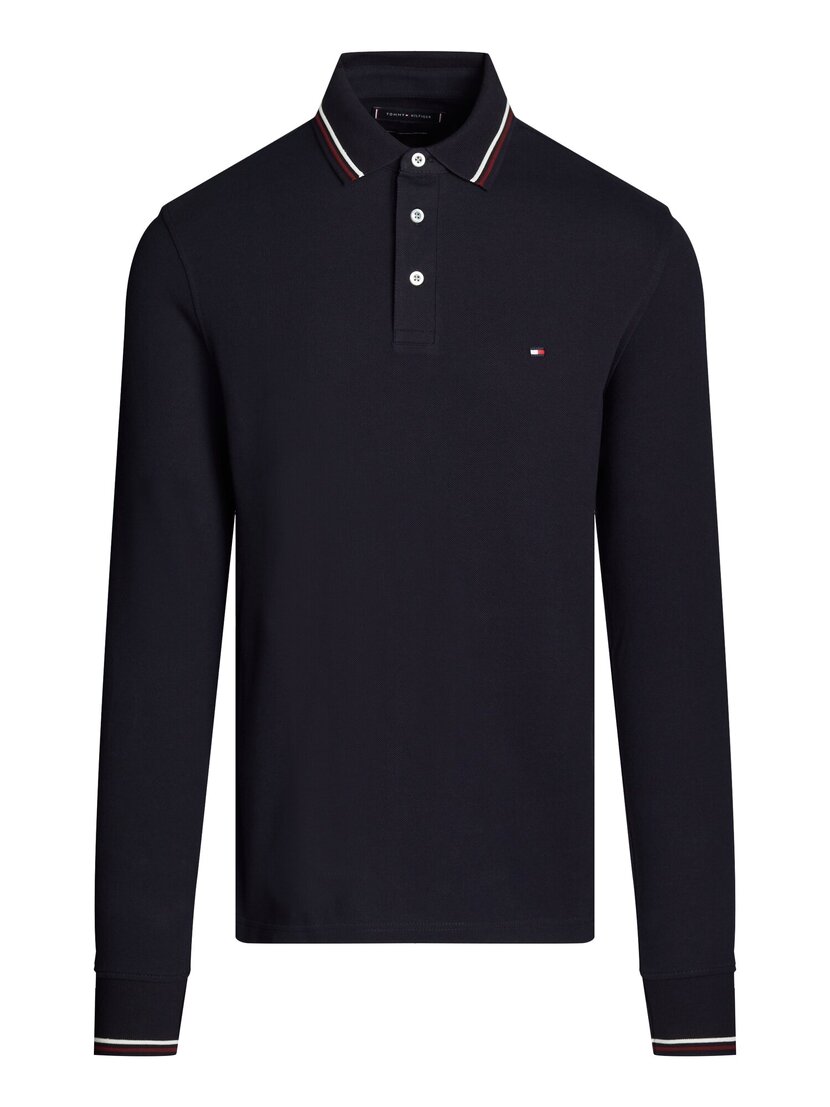 MW0MW33191 L/S TIPPED SLIM FIT POLO