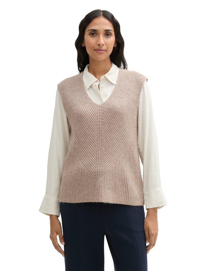 1044110 knit half cardigan vest