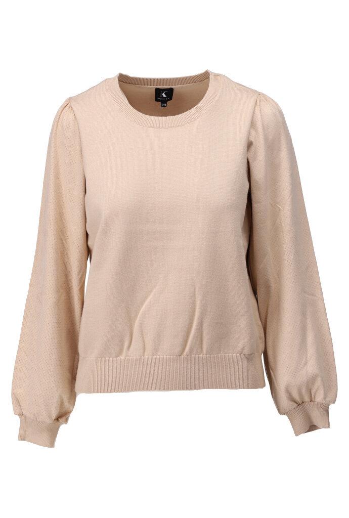 Crew neck sweater with vegan suede sleeves