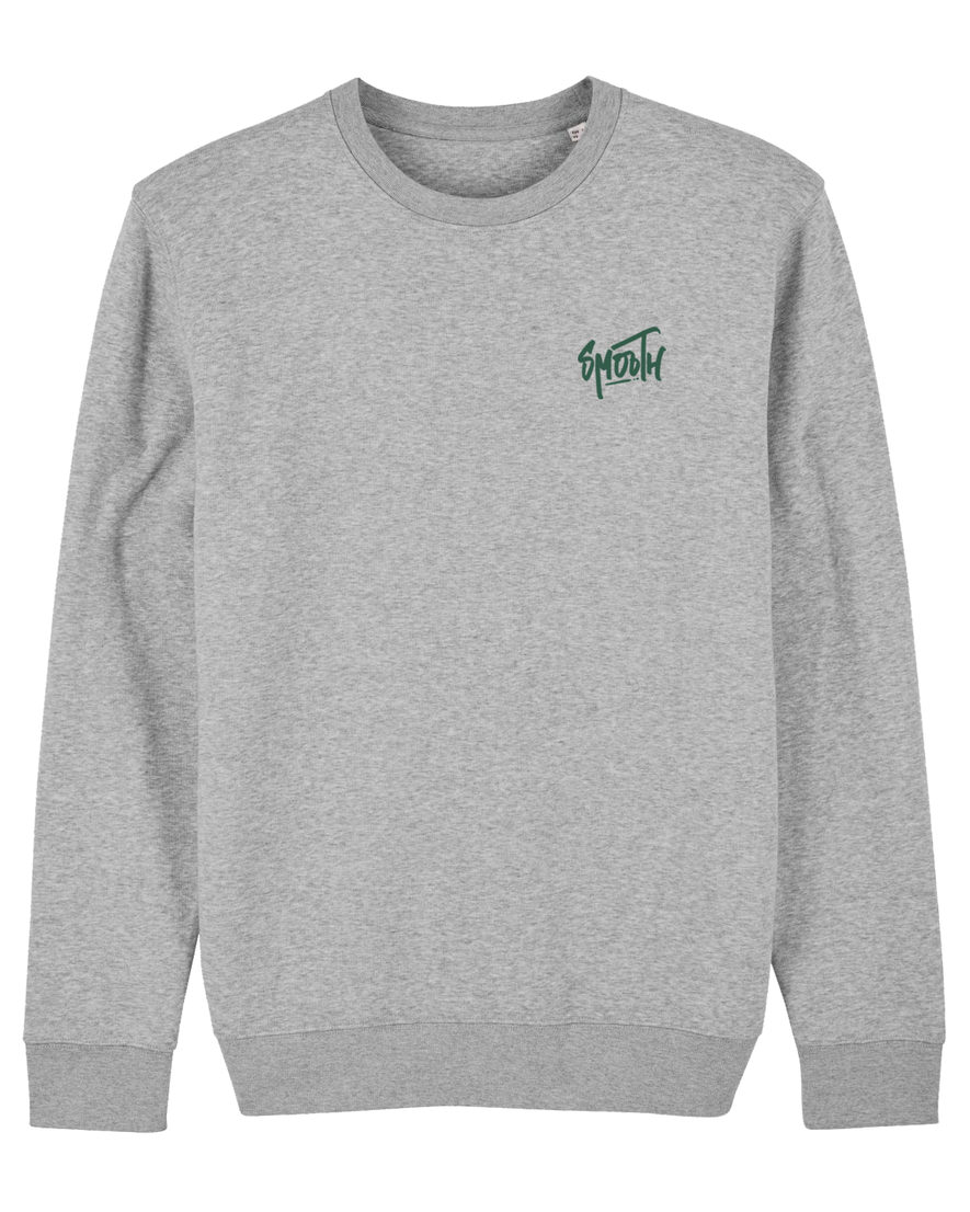 GREY KIDS CREW / DAINTY GREEN FRONT