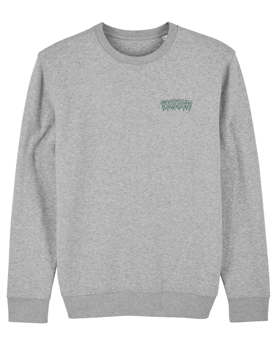 GREY KIDS CREW / DRIP GREEN FRONT + BACK