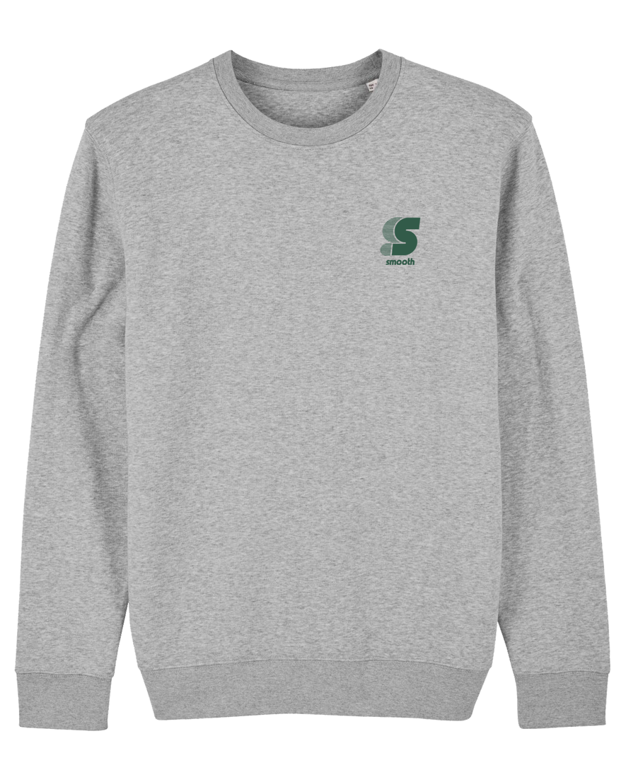 GREY CREW / S STRIPED GREEN FRONT + BACK