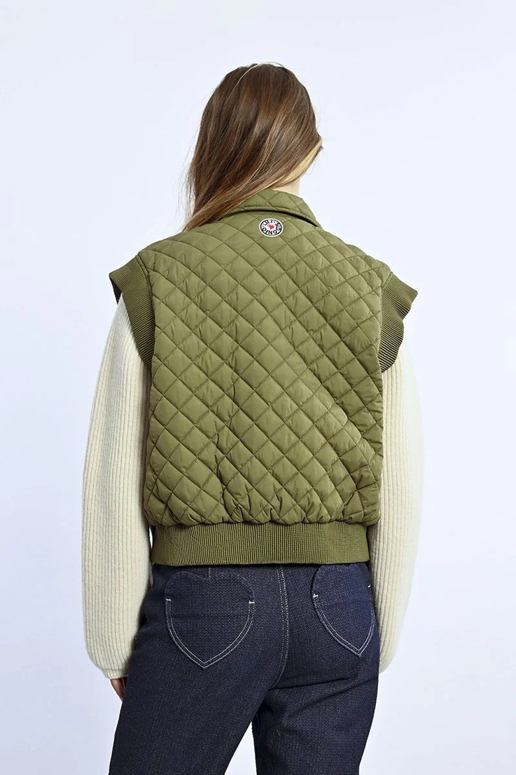 YOUNG LADIES WOVEN SLEEVELESS PADDED JACKET