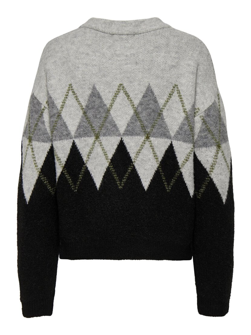 JDYARIA L/S O-NECK ARGYLE PULLOVER  KNT