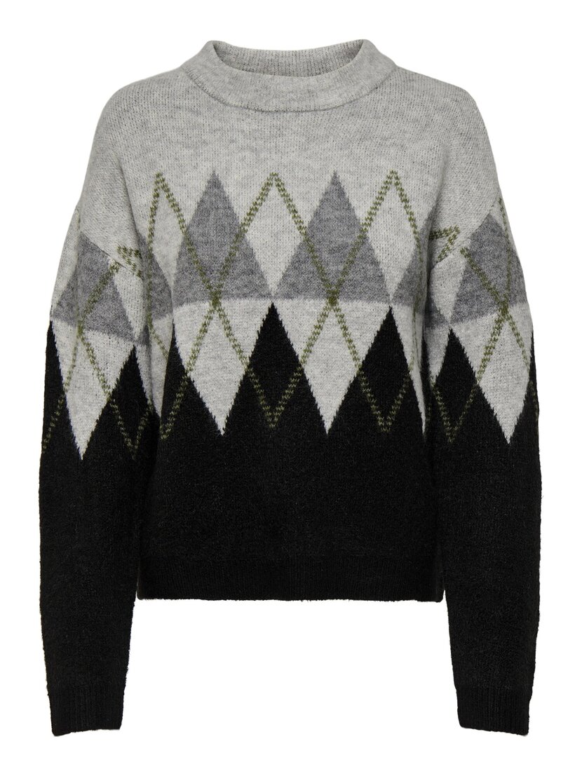 JDYARIA L/S O-NECK ARGYLE PULLOVER  KNT