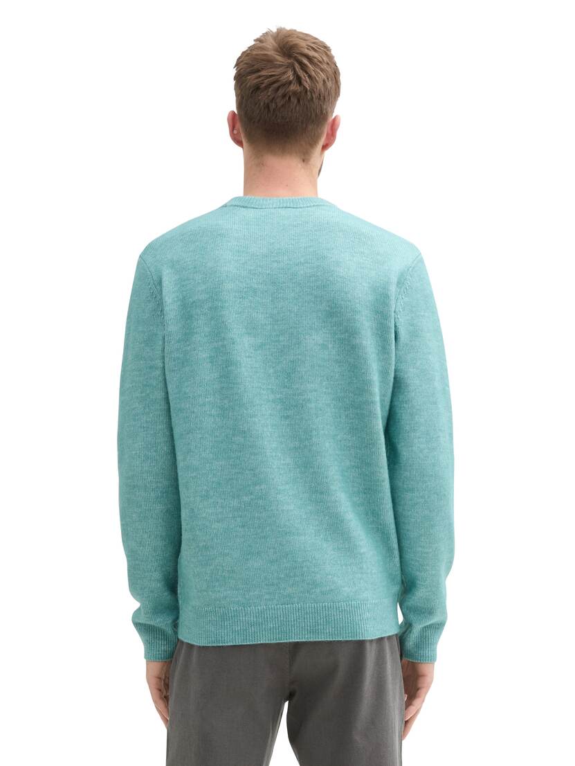 1043346 cosy twotone crewneck knit