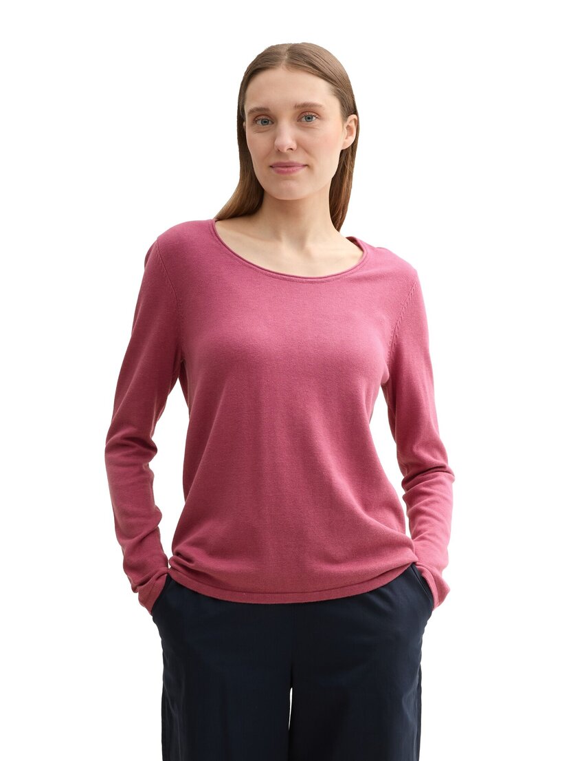 1042964 knit basic crew neck pullover