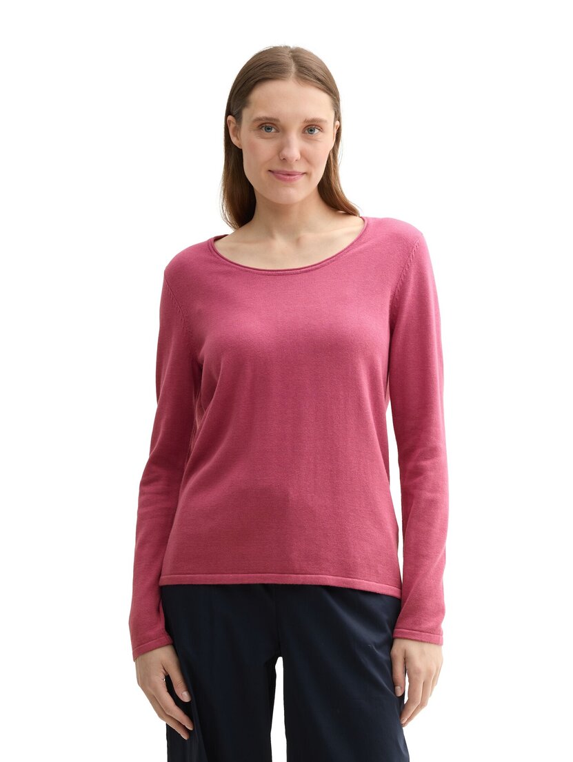 1042964 knit basic crew neck pullover