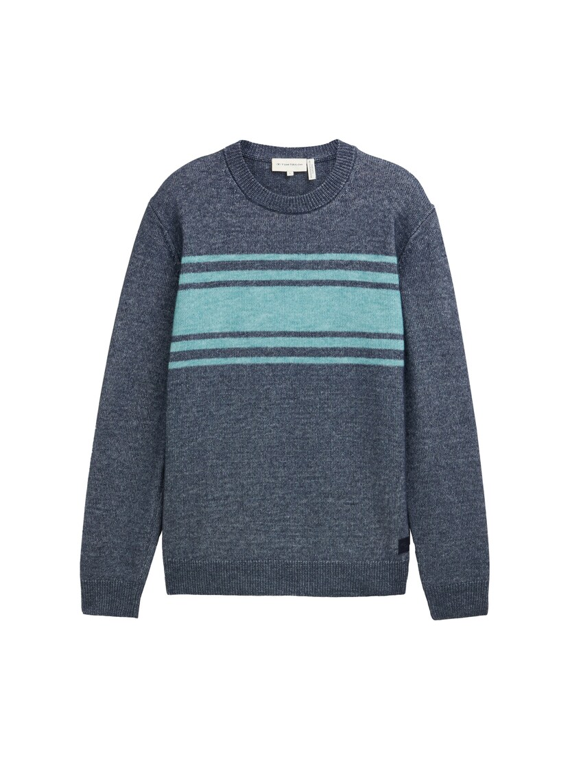 1043348 cosy colorblock crewneck knit