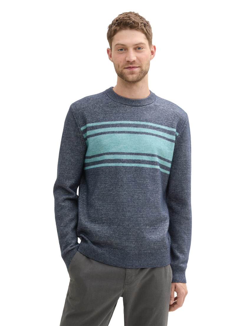 1043348 cosy colorblock crewneck knit