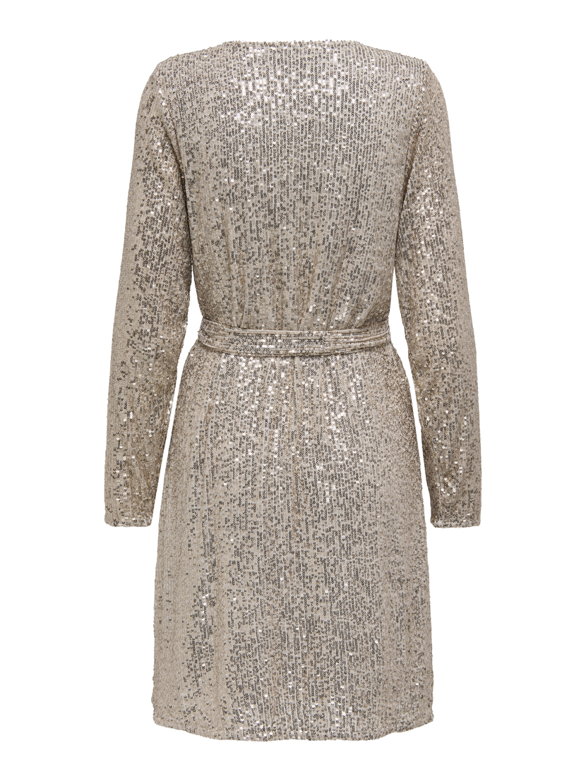 ONLANA L/S BELT SEQUINS DRESS JRS