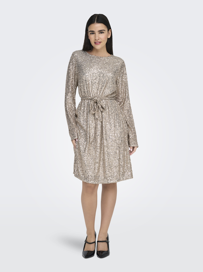 ONLANA L/S BELT SEQUINS DRESS JRS