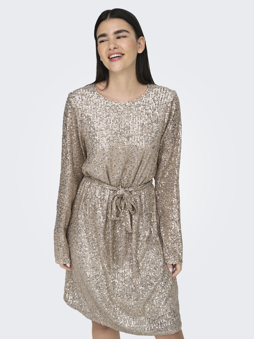 ONLANA L/S BELT SEQUINS DRESS JRS