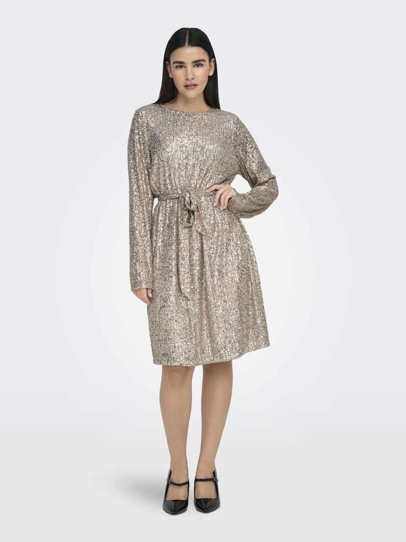 ONLANA L/S BELT SEQUINS DRESS JRS